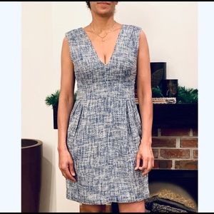 ADAM by Adam Lippes Blue Tweed Sheath Dress